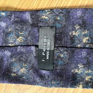 J. Ferrar Purple and Gold Patterned Tie